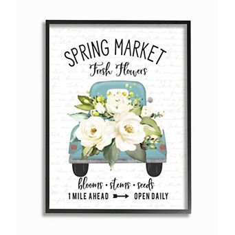 Stupell Home Decor Spring Market Truck Framed Wall Art