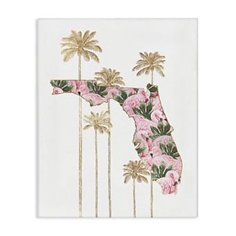 Stupell Home Decor Flamingo Florida Canvas Wall Art