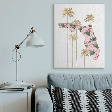 Stupell Home Decor Flamingo Florida Canvas Wall Art