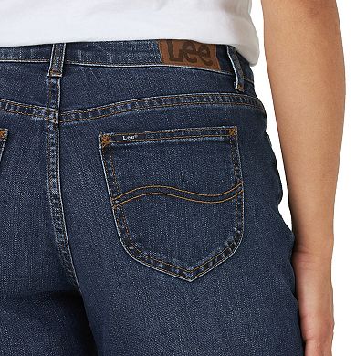 Lee Women's Regular Fit Rolled Hem Bermuda Shorts - Classic Denim With Adjustable Cuff