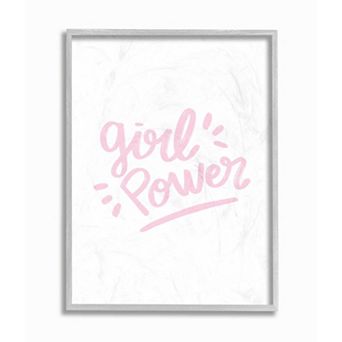 Stupell Home Decor Girl Power Silver Finish Framed Wall Art