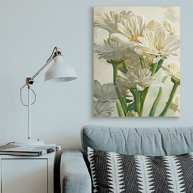 Stupell Home Decor Study of White Daisy Petals Spring Florals Canvas Wall Art
