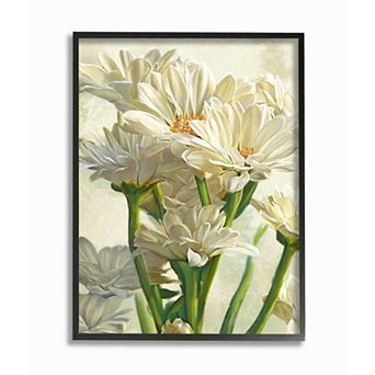 Stupell Home Decor Study of White Daisy Petals Spring Florals Framed Wall Art