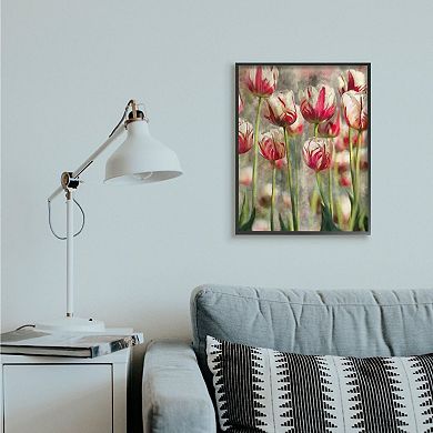 Stupell Home Decor Spring Tulips in Flower Field Pink White Framed Framed Wall Art