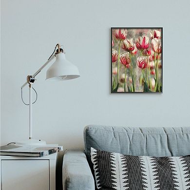 Stupell Home Decor Spring Tulips in Flower Field Pink White Framed Framed Wall Art
