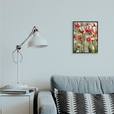 Stupell Home Decor Spring Tulips in Flower Field Pink White Framed Framed Wall Art