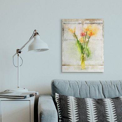 Stupell Home Decor Countryside Tulip Bouquet on Window Sill Canvas Wall Art