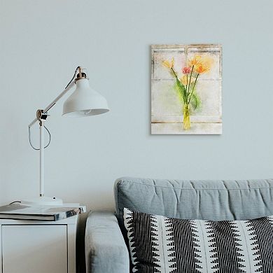 Stupell Home Decor Countryside Tulip Bouquet on Window Sill Canvas Wall Art