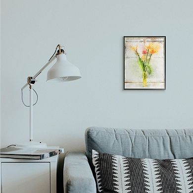Stupell Home Decor Countryside Tulip Bouquet on Window Sill Framed Wall Art