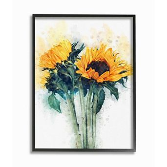 Stupell Home Decor Sunflower Assortment with Watercolor Accent Framed Wall Art