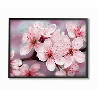 Stupell Home Decor Cherry Blossom Details Pink Floral Cluster Framed Wall Art