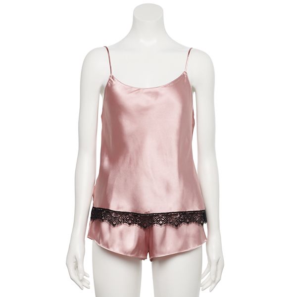 Women's Lilac+London Satin Pajama Cami & Pajama Shorts Set