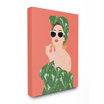 Stupell Home Decor Female Glamour in Tropical Fashion Lip Cosmetic Canvas Wall Art