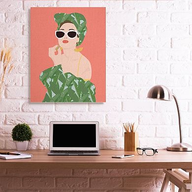 Stupell Home Decor Female Glamour in Tropical Fashion Lip Cosmetic Wall Art