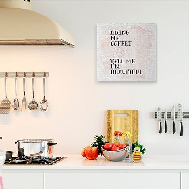 Stupell Home Decor Bring Me Coffee Phrase Romantic Couple Quote Wall Art