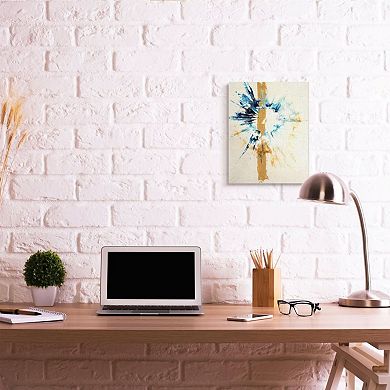 Stupell Home Decor Abstract Retinal Circle With Stripe Blue Beige Wall Art