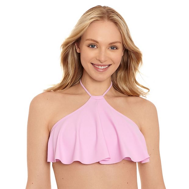 Juniors SO Flounce Halter Bikini Top