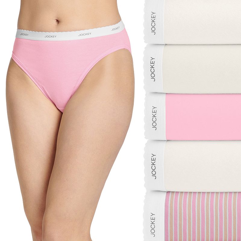Women's Jockey® Classic 5-Pack Cotton French-Cut Panty Set 1744, Pink