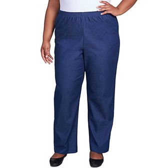 Plus Size Short Alfred Dunner Proportioned Denim Pants