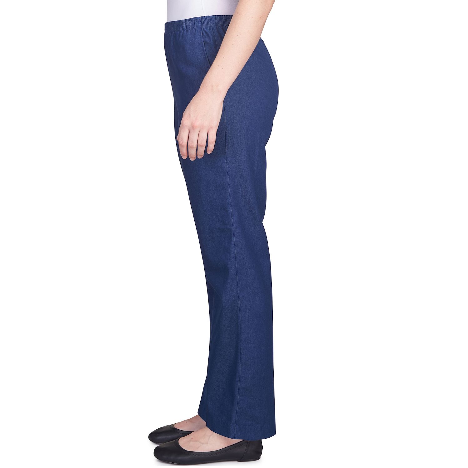 Alfred Dunner Women's Checkmate Proportioned Denim Pants - Medium Length, Classic Fit, Elastic Back Waist - View #5