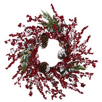 nearly natural Frosted Cypress Berries Artificial Wreath