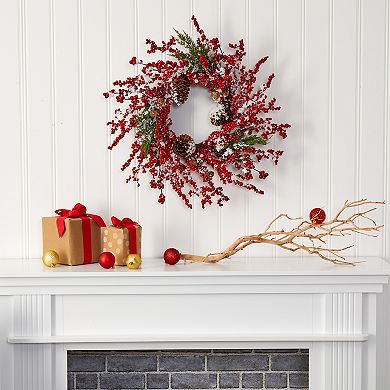 nearly natural Frosted Cypress Berries Artificial Wreath