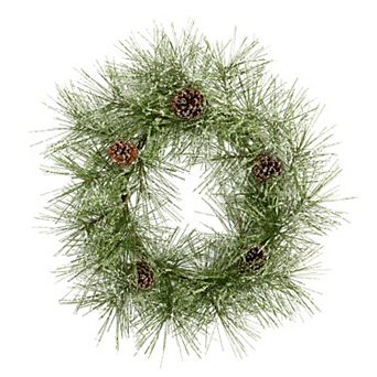 nearly natural Iced Pine Artificial Christmas Wreath