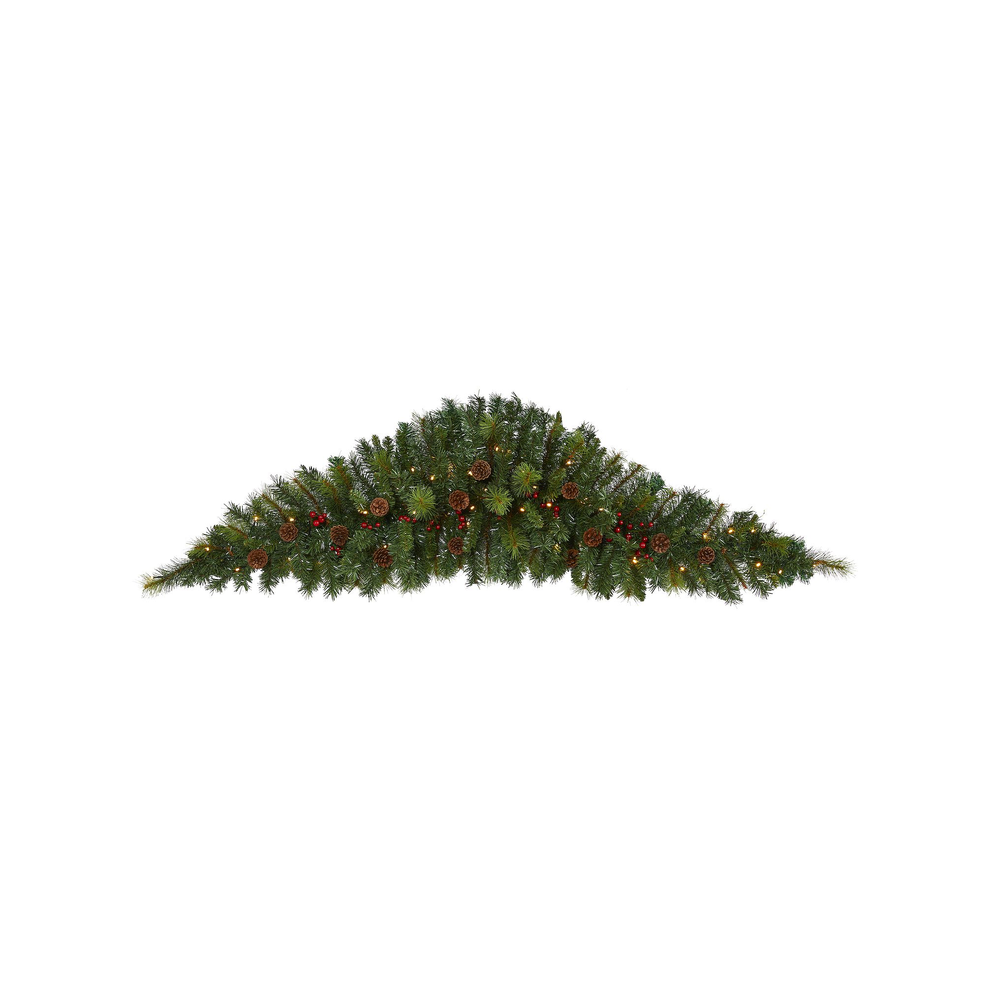 nearly natural LED Artificial Christmas Swag Wall Decor, Green