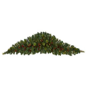 nearly natural LED Artificial Christmas Swag Wall Decor