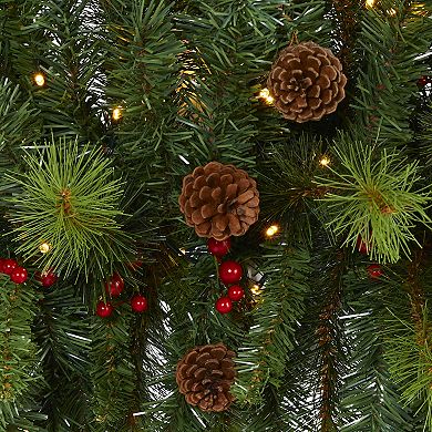 nearly natural LED Artificial Christmas Swag Wall Decor