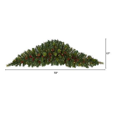 nearly natural LED Artificial Christmas Swag Wall Decor