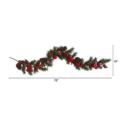 nearly natural Pine & Apple Artificial Christmas Garland Wall Decor
