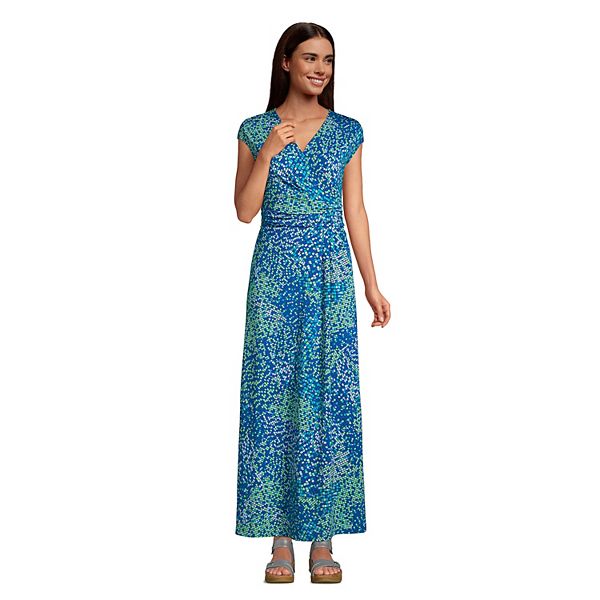 Women's Lands' End Surplice Faux-Wrap Maxi Dress