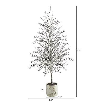 nearly natural 6-ft. Snow Twig Artificial Christmas Tree