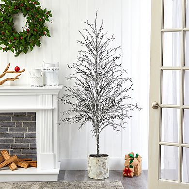 nearly natural 6-ft. Snow Twig Artificial Christmas Tree