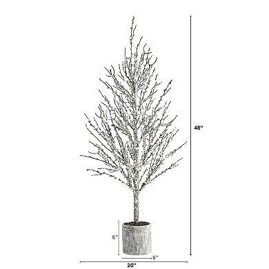 nearly natural Snowed Twig Artificial Tree Floor Decor
