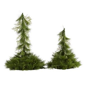 nearly natural Hanging Artificial Christmas Tree Wall Decor 2 pc Set