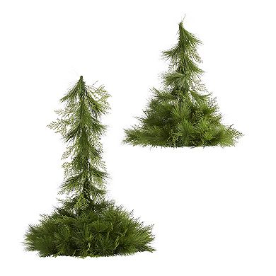 nearly natural Hanging Artificial Christmas Tree Wall Decor 2-piece Set