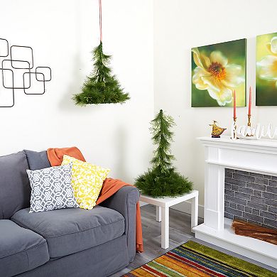 nearly natural Hanging Artificial Christmas Tree Wall Decor 2-piece Set