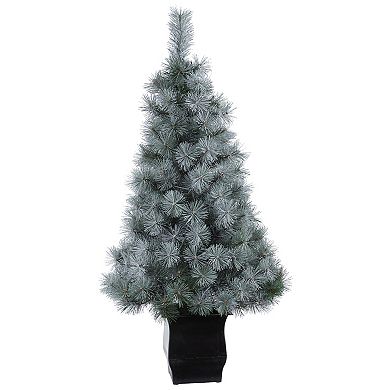 nearly natural 4-ft. Pre-Lit Snowy Mountain Pine Artificial Christmas Tree