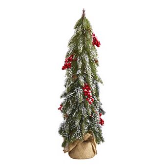nearly natural 2-ft. Flocked Artificial Christmas Tree