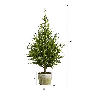 nearly natural 3.5-ft. Cedar Pine Artificial Tree Floor Decor