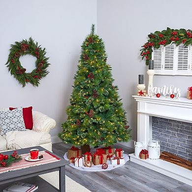 nearly natural 7-ft. Montana Mixed Pine 500-Light LED Artificial Christmas Tree