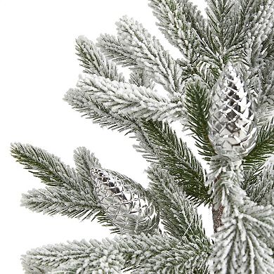 nearly natural 28-in. Flocked Artificial Christmas Tree
