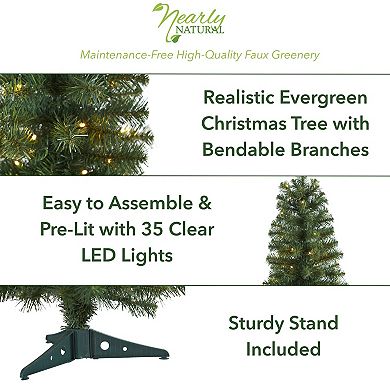 nearly natural 2-ft. Pre-Lit Artificial Christmas Tree