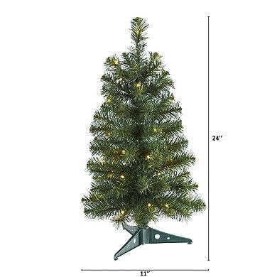 nearly natural 2-ft. Pre-Lit Artificial Christmas Tree