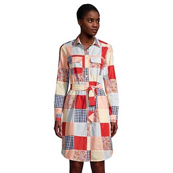 Women's Lands' End Long-Sleeve Shirt Dress