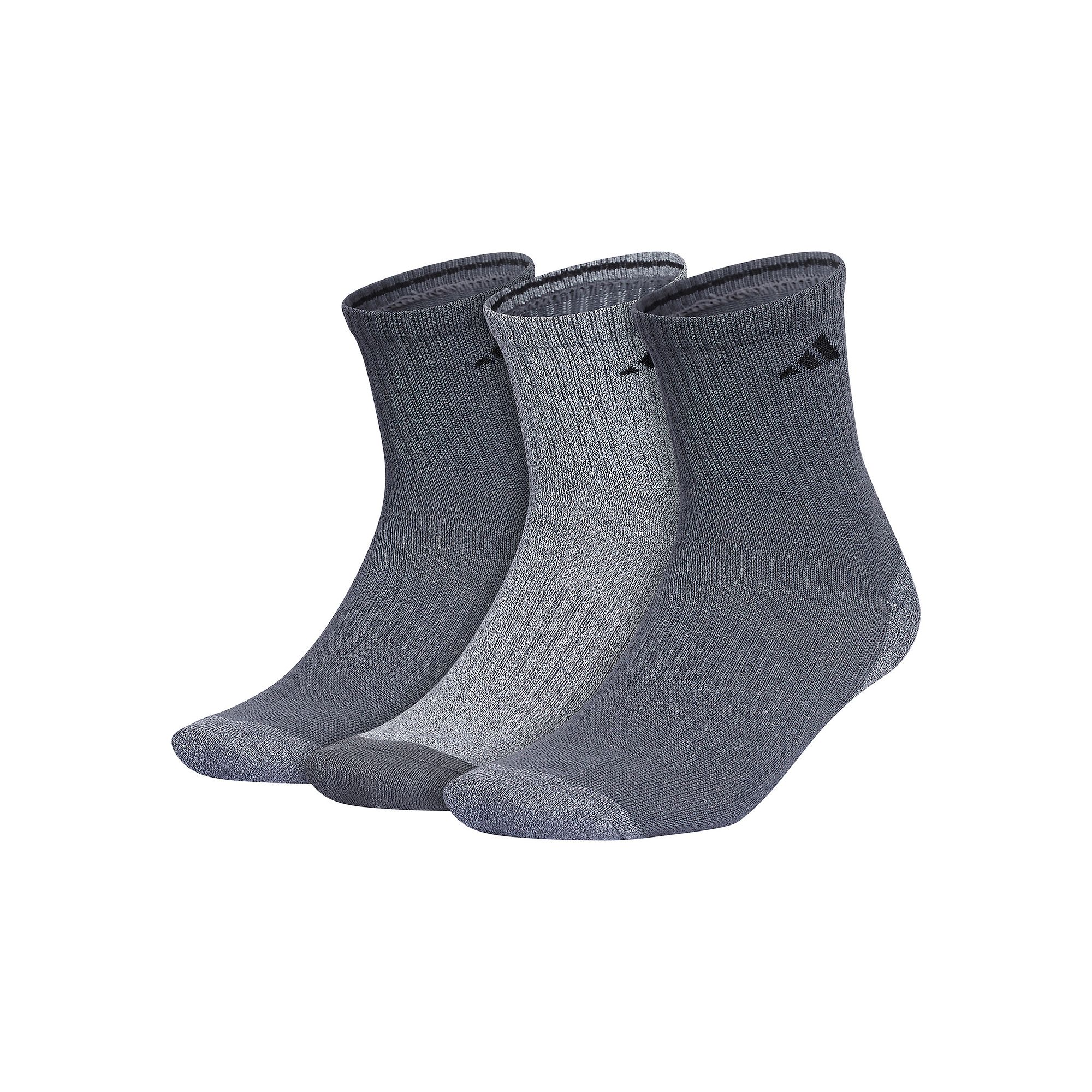 Mens adidas 3-pack Cushioned Mid-Crew Socks, Size: 6-12, Gray Orange