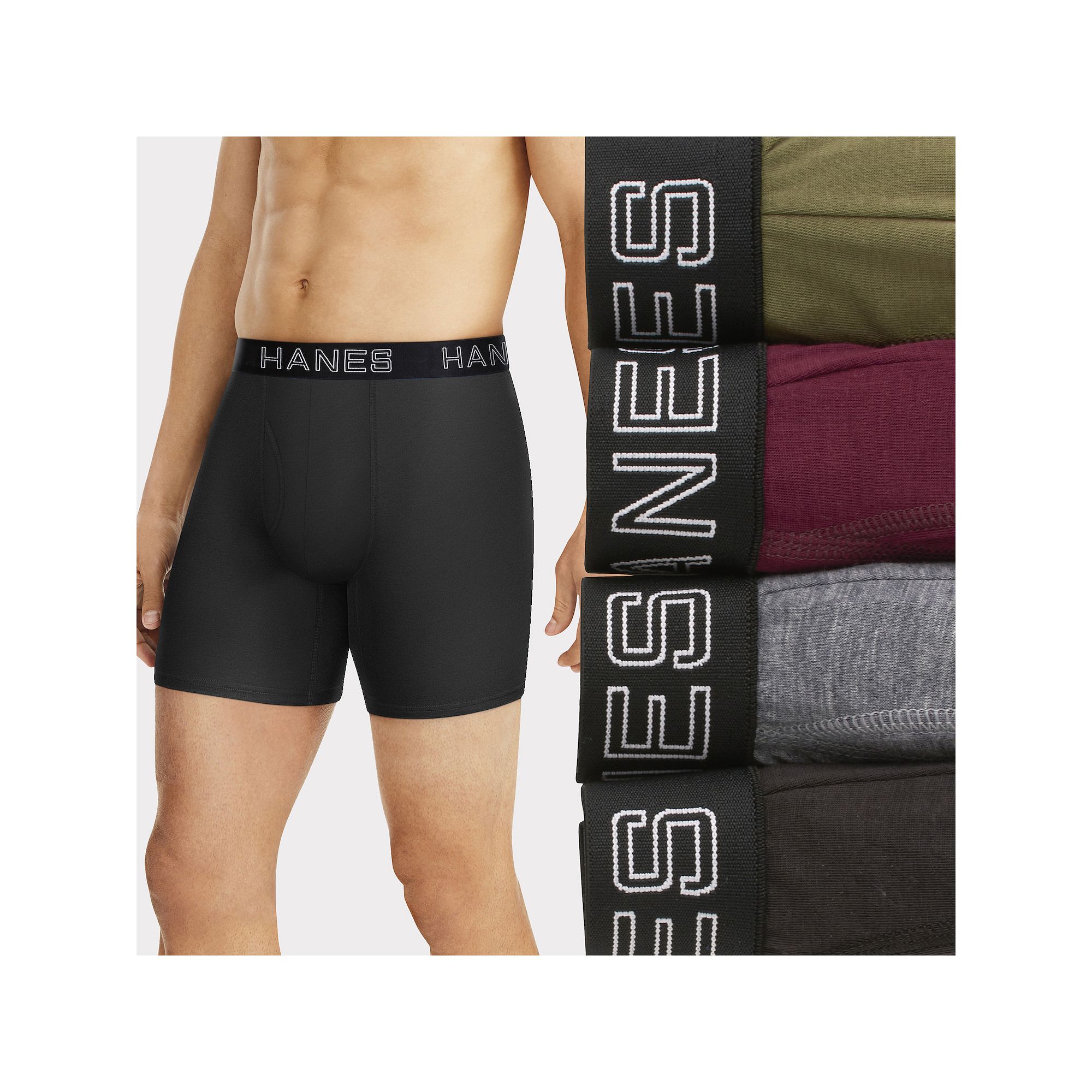 Hanes Ultimate 4-Pack Mens Comfort Flex Fit Total Support Pouch Boxer Brie