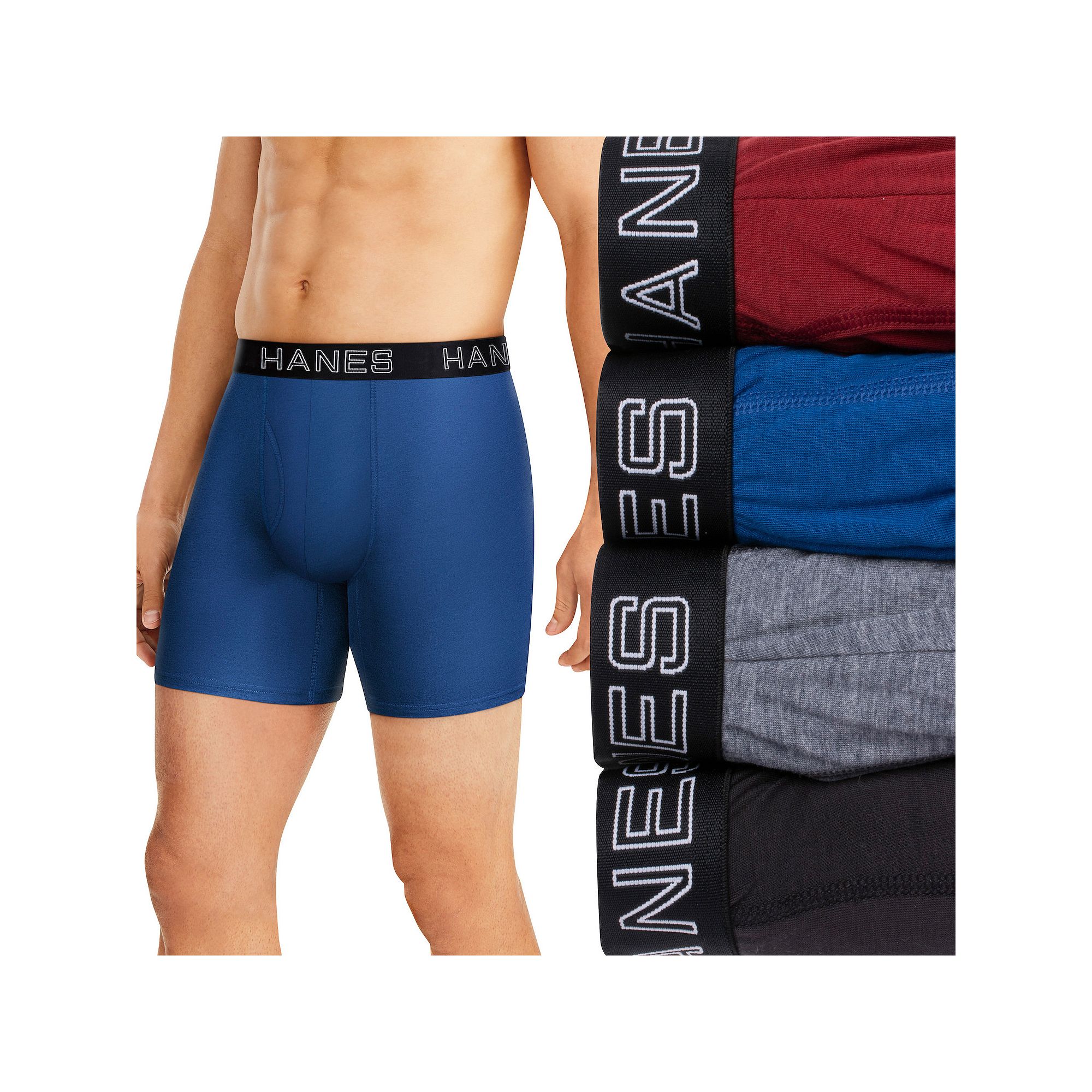 Hanes Ultimate 4-Pack Mens Comfort Flex Fit Total Support Pouch Boxer Brie